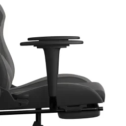 vidaXL Massage gamestoel met voetensteun kunstleer zwart en grijs