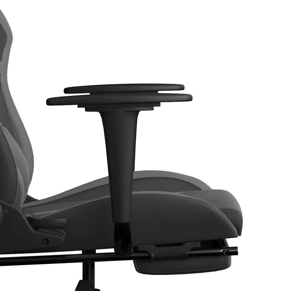 vidaXL Massage gamestoel met voetensteun kunstleer zwart en grijs