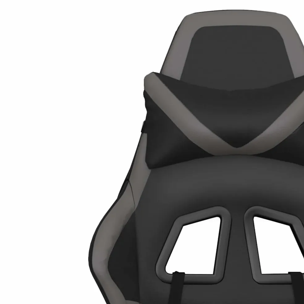 vidaXL Massage gamestoel met voetensteun kunstleer zwart en grijs
