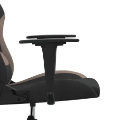vidaXL Massage gamestoel stof zwart en taupe
