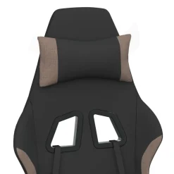 vidaXL Massage gamestoel stof zwart en taupe