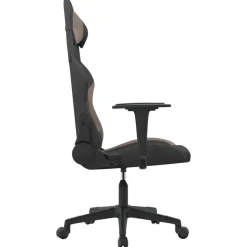 vidaXL Massage gamestoel stof zwart en taupe