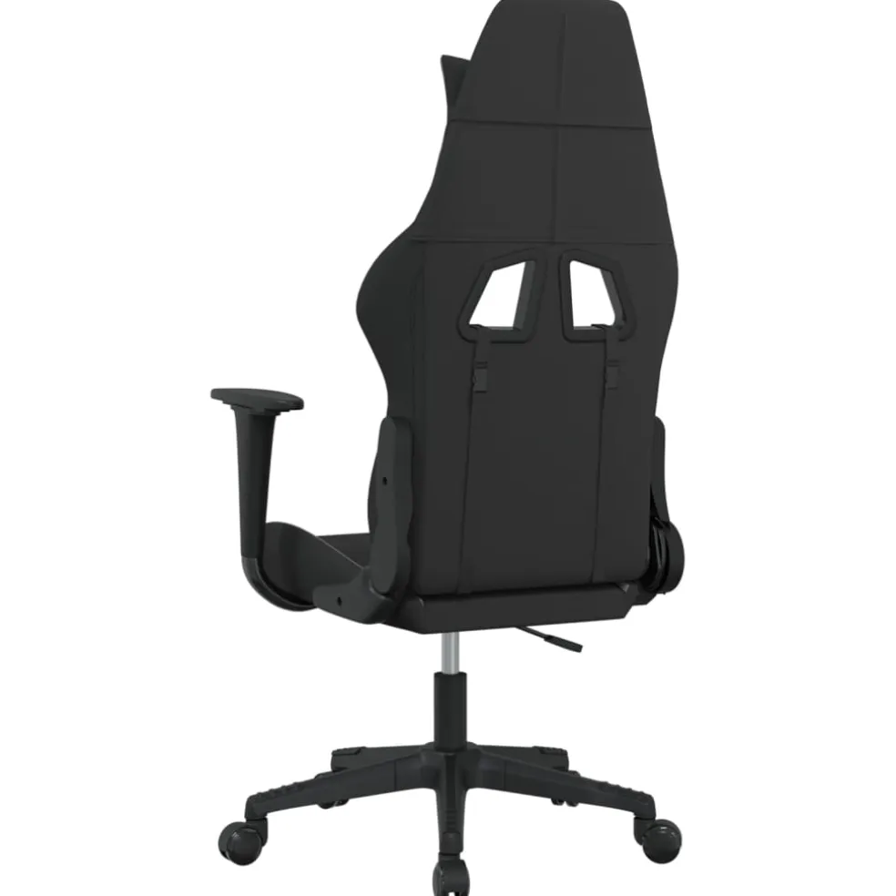 vidaXL Massage gamestoel stof zwart en lichtgrijs