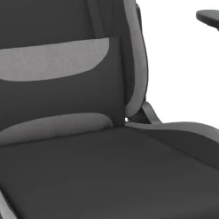vidaXL Massage gamestoel stof zwart en lichtgrijs