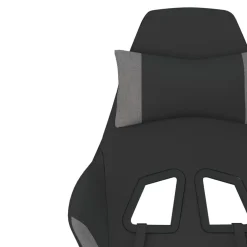 vidaXL Massage gamestoel stof zwart en lichtgrijs