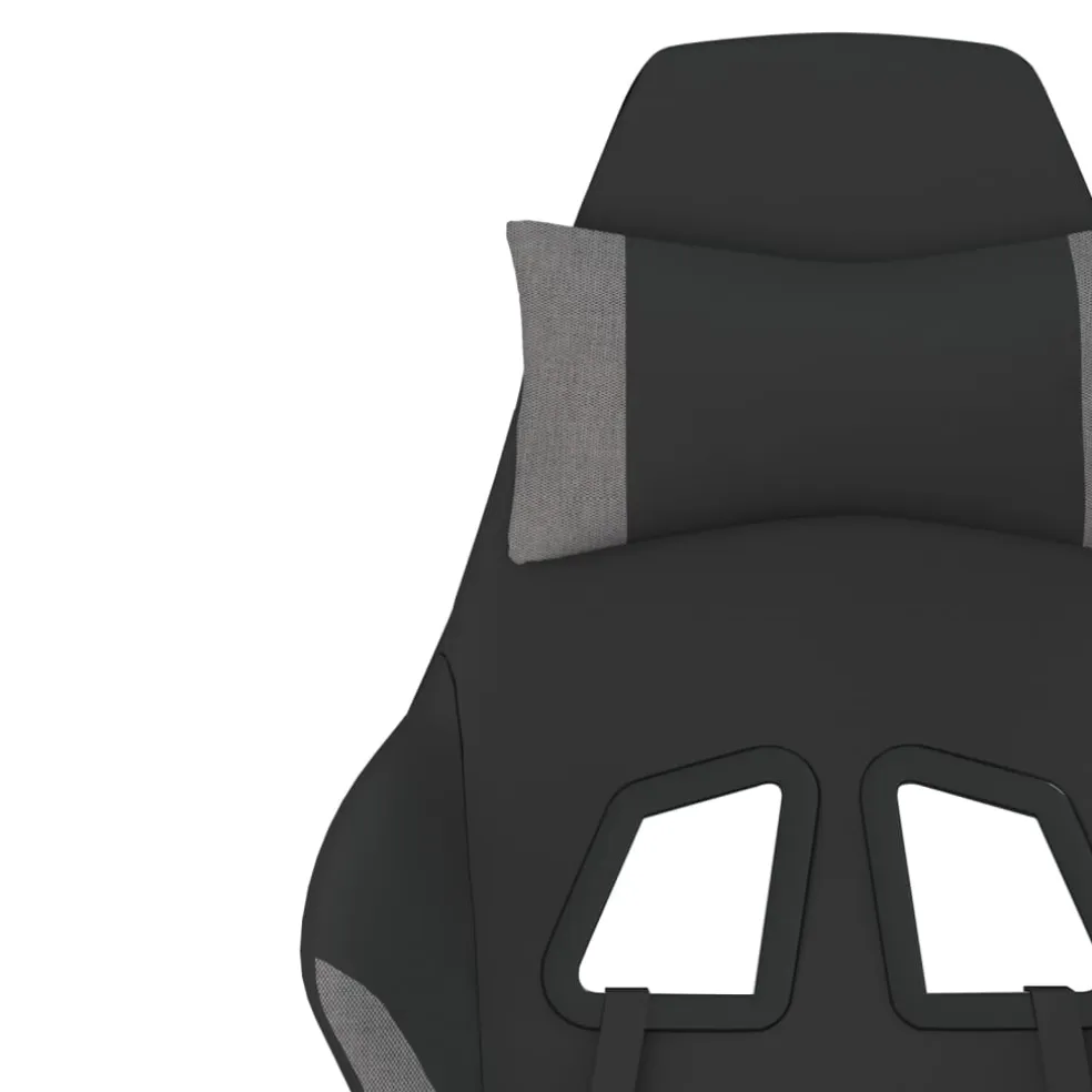 vidaXL Massage gamestoel stof zwart en lichtgrijs