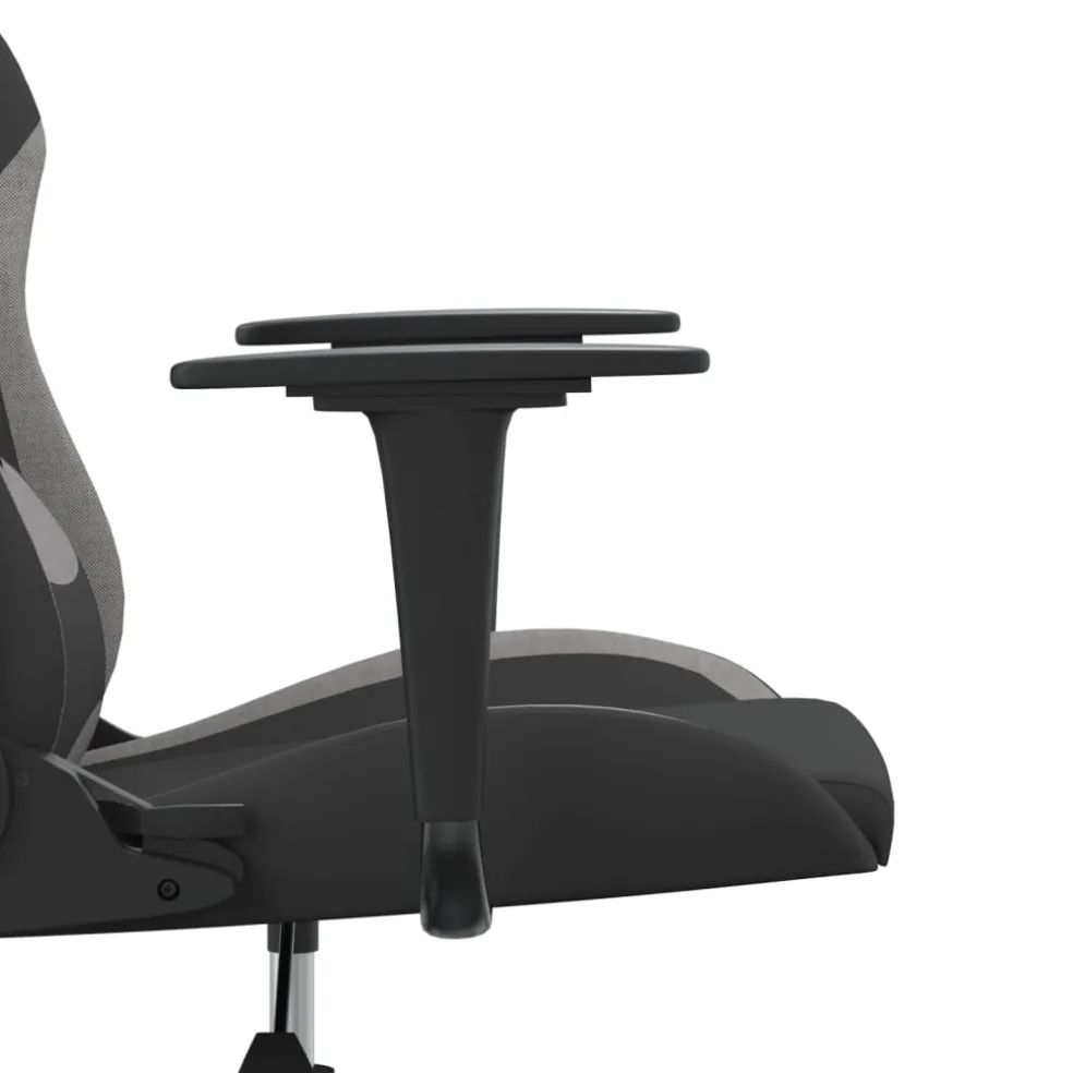 vidaXL Massage gamestoel stof zwart en lichtgrijs