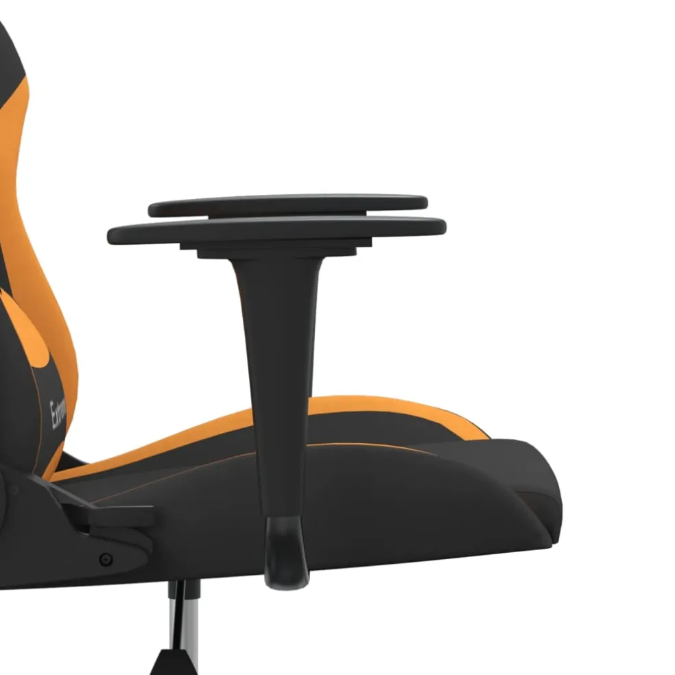 vidaXL Massage gamestoel stof zwart en oranje