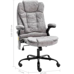 vidaXL Massagekantoorstoel kunstsuède lichtgrijs