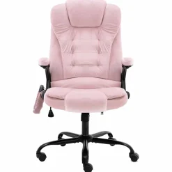 vidaXL Massagekantoorstoel fluweel roze