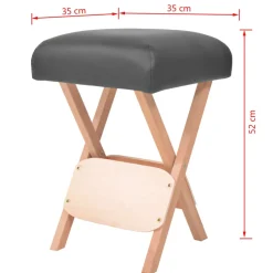 vidaXL Massagekruk met 12 cm dikke zitting inklapbaar zwart