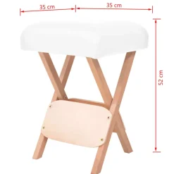 vidaXL Massagekruk met 12 cm dikke zitting inklapbaar wit