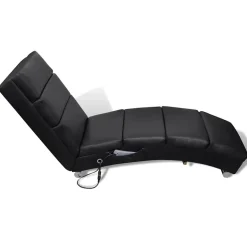 vidaXL Massagelounger kunstleer zwart