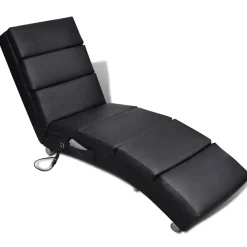 vidaXL Massagelounger kunstleer zwart