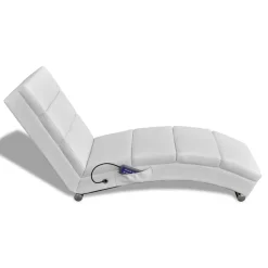 vidaXL Massagelounger kunstleer wit
