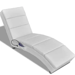vidaXL Massagelounger kunstleer wit
