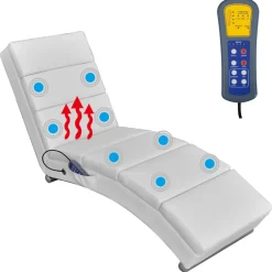 vidaXL Massagelounger kunstleer wit