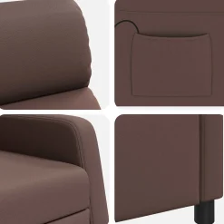 vidaXL Massage Recliner Bruin Kunstleer