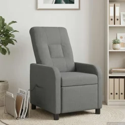 vidaXL Massage Recliner Donkergrijs Stof