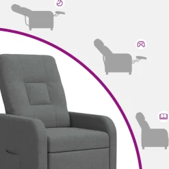 vidaXL Massage Recliner Donkergrijs Stof