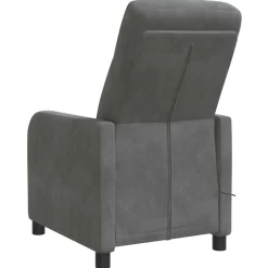 vidaXL Massage Recliner Donkergrijs fluweel