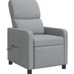 vidaXL Massage Recliner Lichtgrijs Polyester