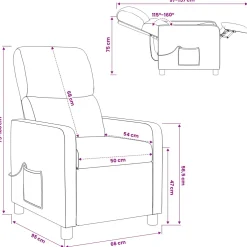 vidaXL Massage Recliner Lichtgrijs Polyester