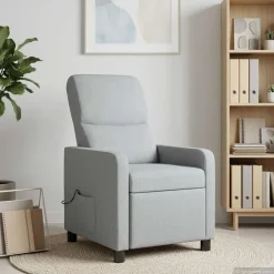 vidaXL Massage Recliner Lichtgrijs Polyester