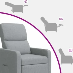 vidaXL Massage Recliner Lichtgrijs Polyester