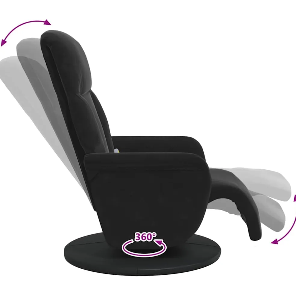vidaXL Massage Recliner Stoel Zwart 91 x 71 x 105 cm Fluweel