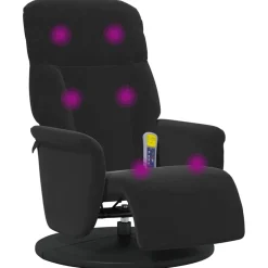 vidaXL Massage Recliner Stoel Zwart 91 x 71 x 105 cm Fluweel
