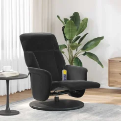 vidaXL Massage Recliner Stoel Zwart 91 x 71 x 105 cm Fluweel