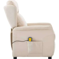 vidaXL Massagestoel Crème 93.5 x 67.5 x 101.5 cm Stof