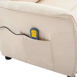 vidaXL Massagestoel Crème 93.5 x 67.5 x 101.5 cm Stof