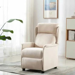 vidaXL Massagestoel Crème 93.5 x 67.5 x 101.5 cm Stof