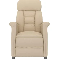 vidaXL Massagestoel Crème 96.5 x 70.5 x 95 cm Microvezel