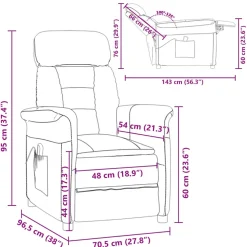 vidaXL Massagestoel Crème 96.5 x 70.5 x 95 cm Microvezel