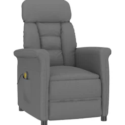 vidaXL Massagestoel Donkergrijs 96.5 x 70.5 x 95 cm Microvezel