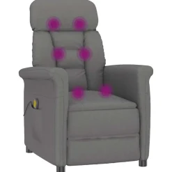 vidaXL Massagestoel Donkergrijs 96.5 x 70.5 x 95 cm Microvezel