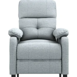 vidaXL Massagestoel elektrisch stof lichtgrijs
