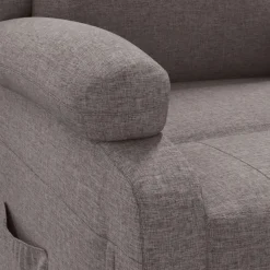 vidaXL Massagestoel elektrisch stof taupe