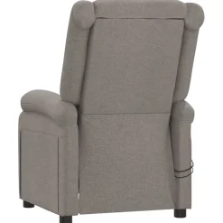 vidaXL Massagestoel elektrisch stof taupe