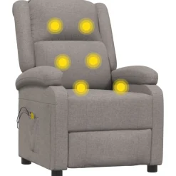 vidaXL Massagestoel elektrisch stof taupe