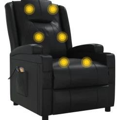 vidaXL Massagestoel elektrisch stof taupe