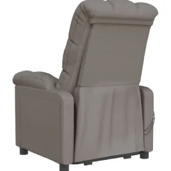 vidaXL Massagestoel elektrisch stof taupe