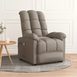 vidaXL Massagestoel elektrisch stof taupe
