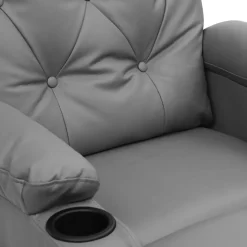 vidaXL Massagestoel elektrisch kunstleer grijs