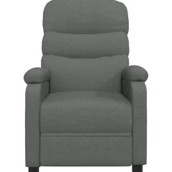 vidaXL Massagestoel elektrisch stof donkergrijs