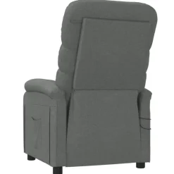 vidaXL Massagestoel elektrisch stof donkergrijs