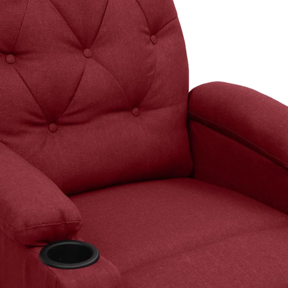vidaXL Massagestoel elektrisch stof wijnrood